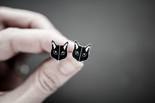 Olevus Art kõrvarõngad - Õnnelikud mustad kassid