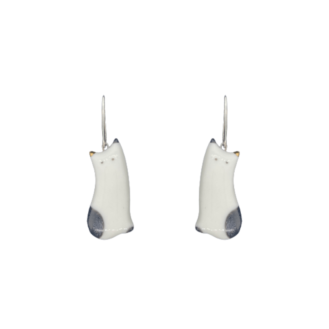 Stuudio Ankoopi kõrvarõngad - Valge ja hall kass