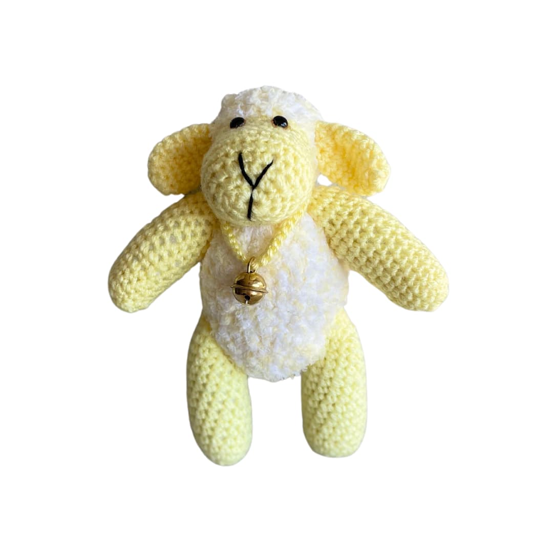 Heegeldatud mänguasi - kollane lammas