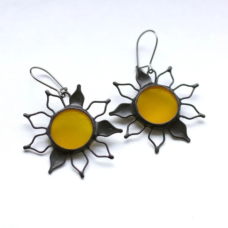 Kõrvarõngad Glass - Sunflower