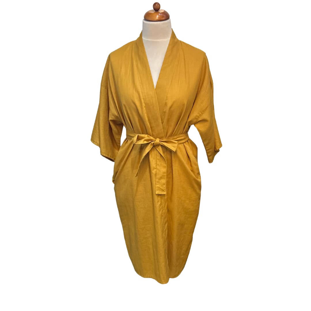 Linane pikk kimono - Kollane