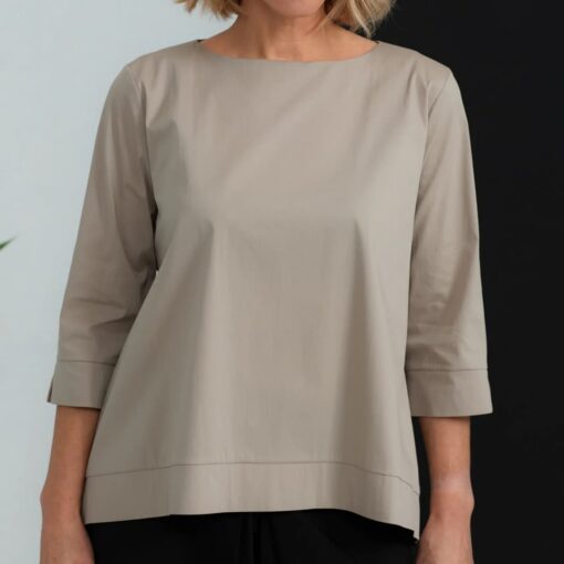 JustMust minimalistlik pluus Anata - Taupe
