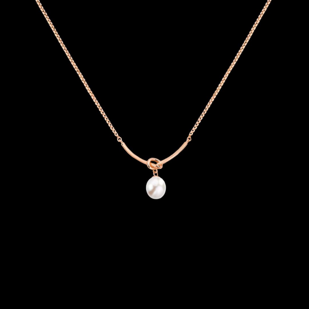 Hõbedast rose gold kaelakee Luna - Pärl