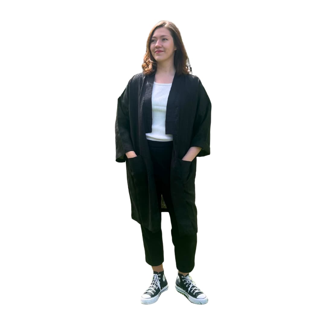 Mirai õhuke pikk kimono Adele - Must