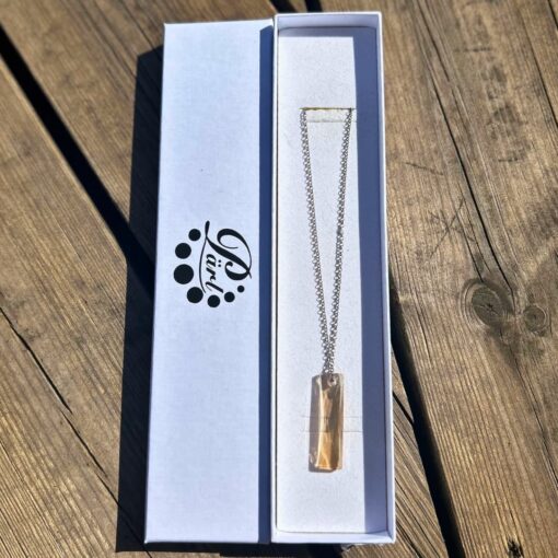 Hõbedast kaelakee Swarovski kristalliga - Oranžikas