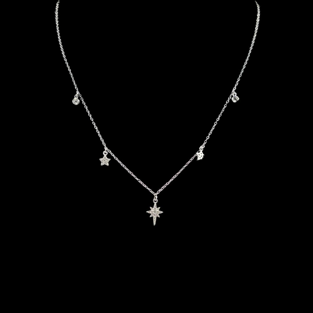 Hõbedast kaelakee Luna - Stars