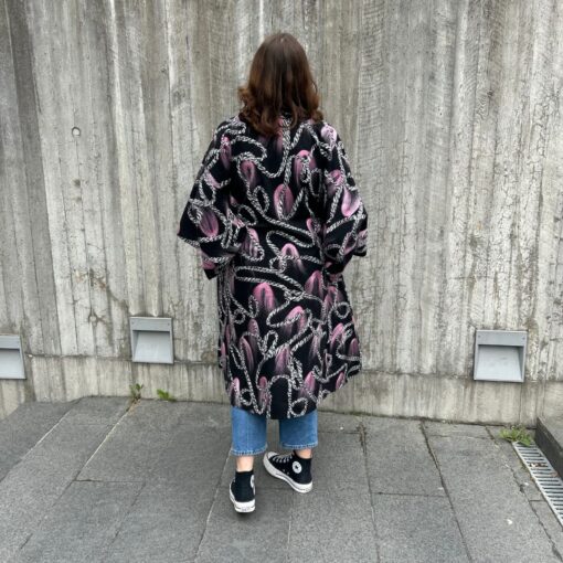 Moniik soe kimono - Must-roosa