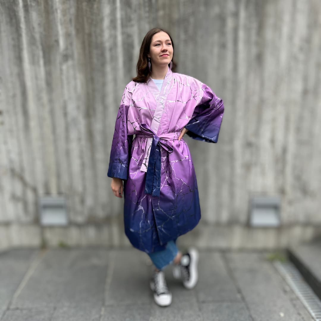 Moniik kimono - Läikiv lilla
