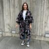 Moniik soe kimono - Must-roosa