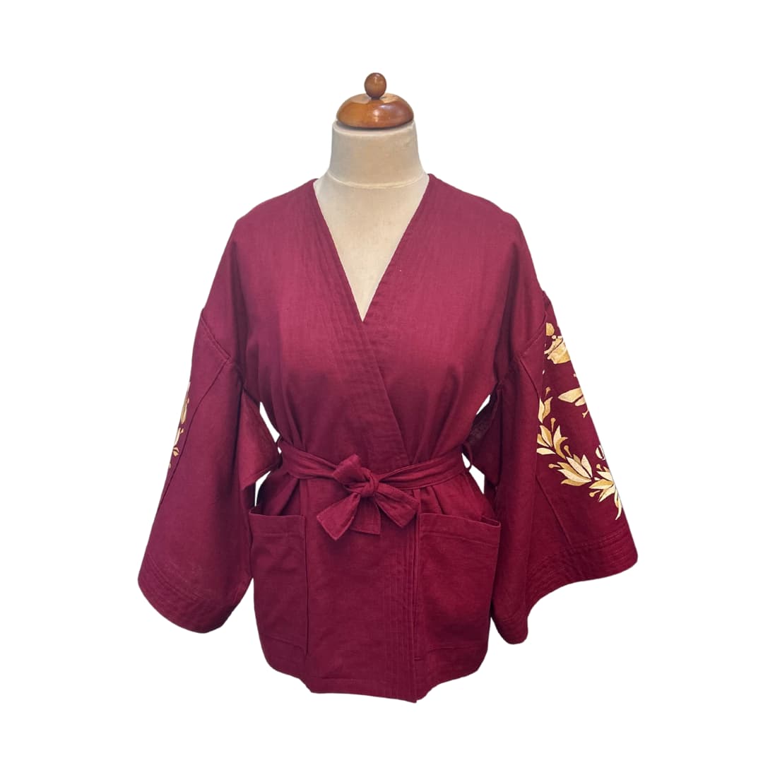 PineWine puuvillane kimono - Punane