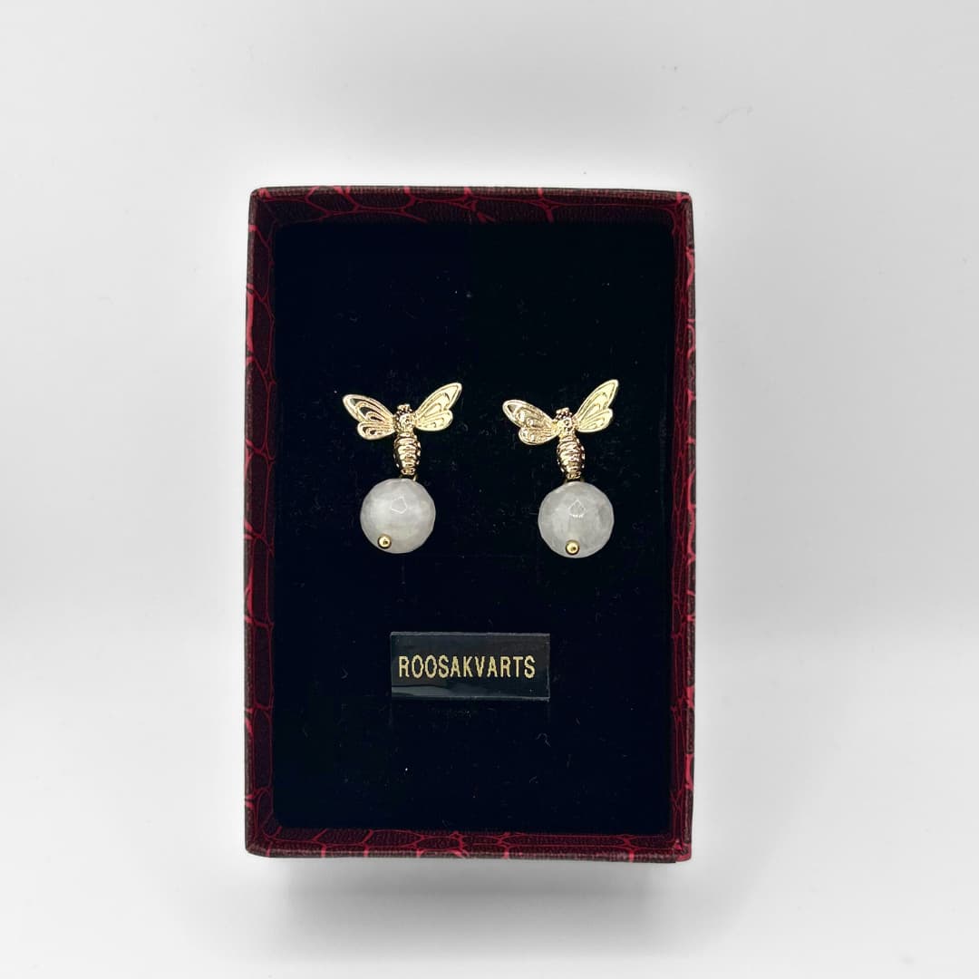 Mon Ame kõrvarõngad - Roosa kvarts