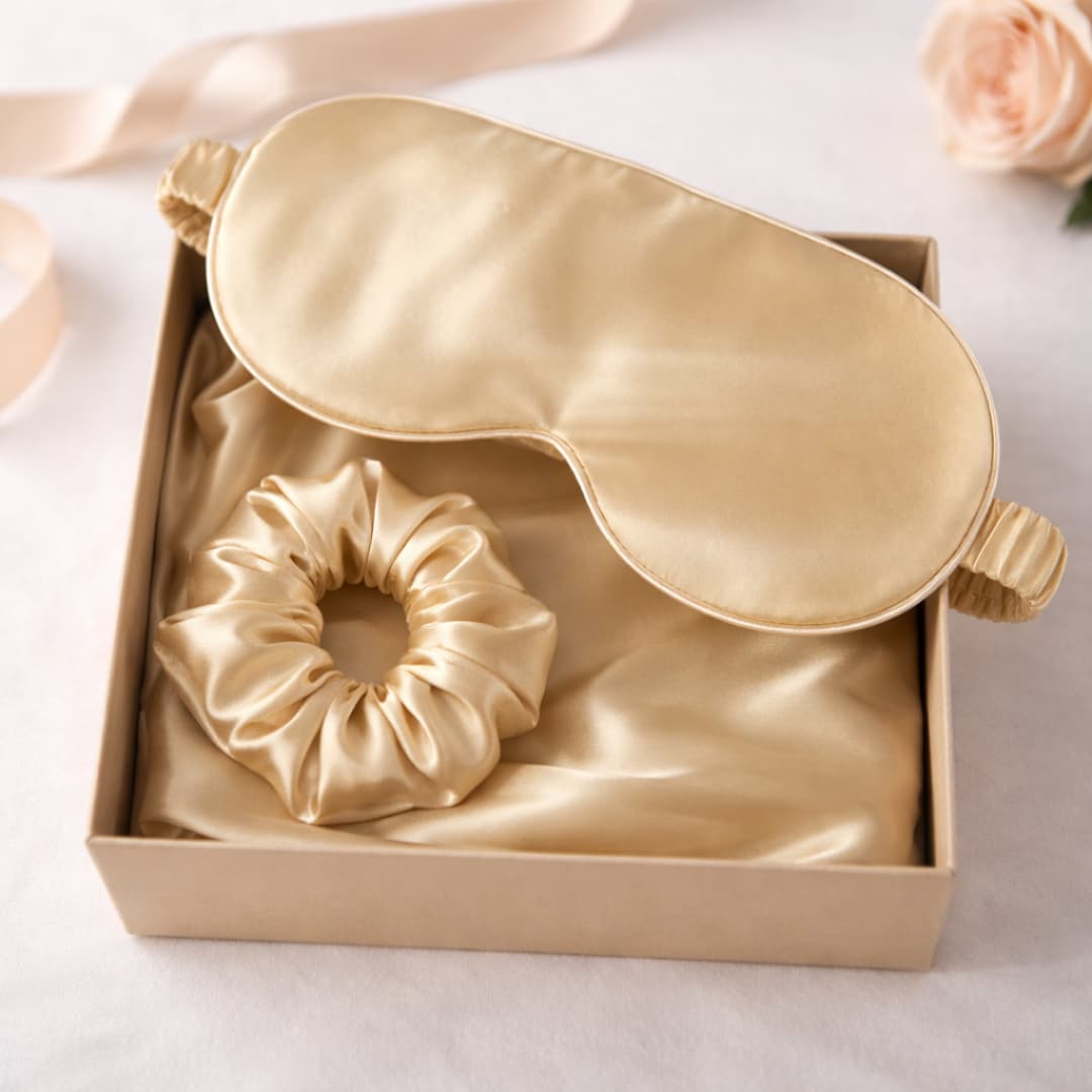 Kinkekomplekt 100% siid - Šampanja