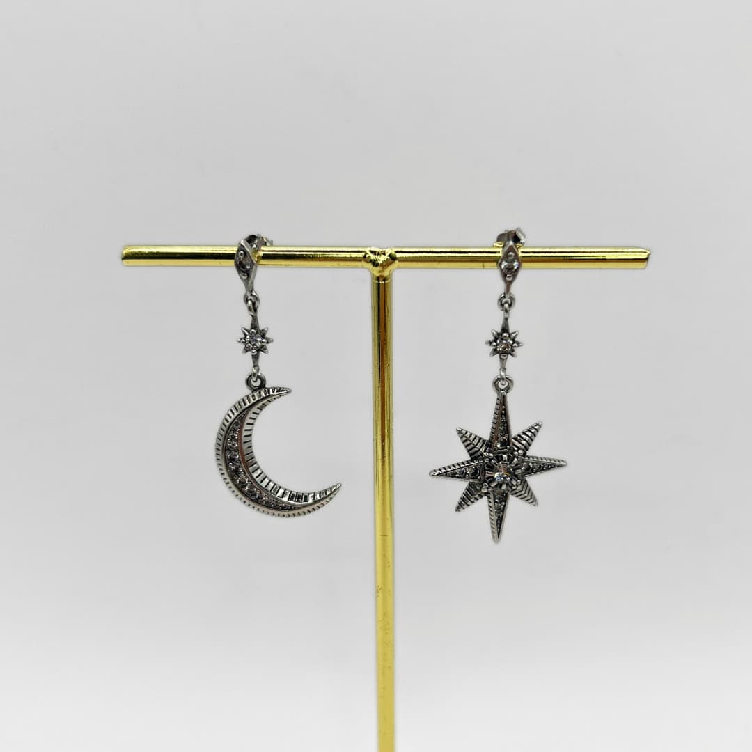 Hõbedast kõrvarõngad Eden - Täht ja kuu