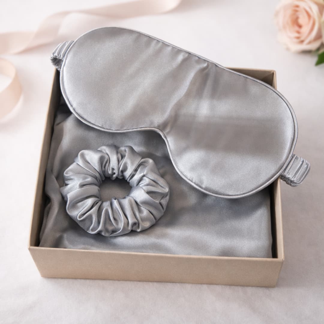 Kinkekomplekt 100% siid - Hõbedane