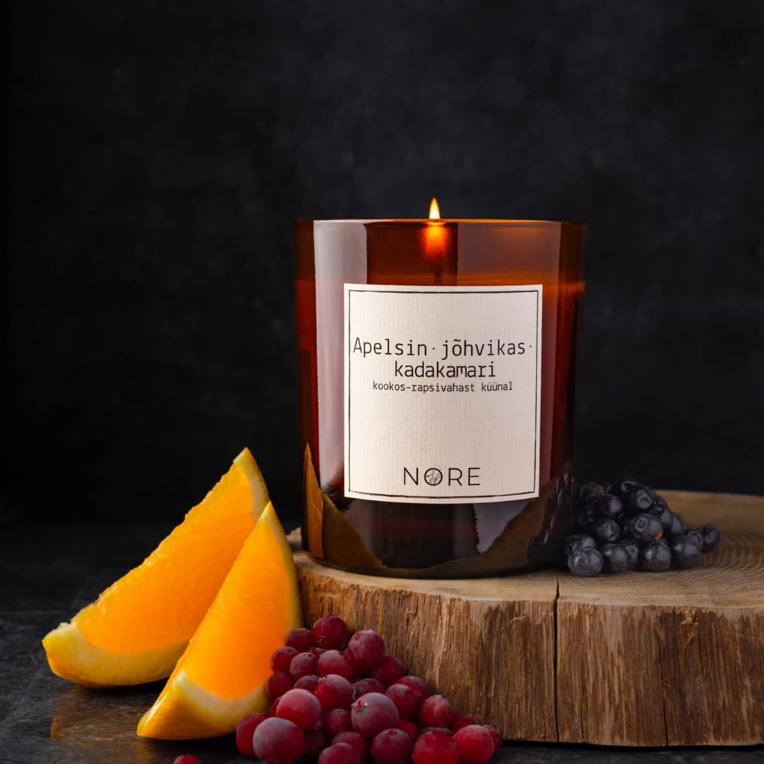 Nore - Apelsin•jõhvikas•kadakamari küünal 220g