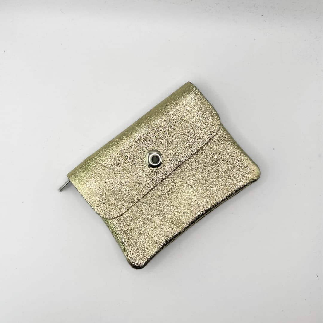 Nahast väike rahatasku Trinity - Kuldne