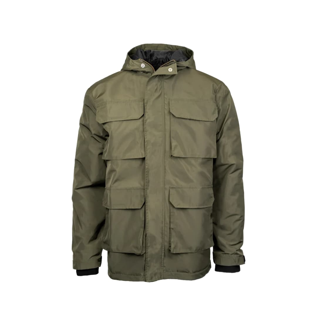 Marat meeste Safari jope kapuutsiga - Oliivroheline