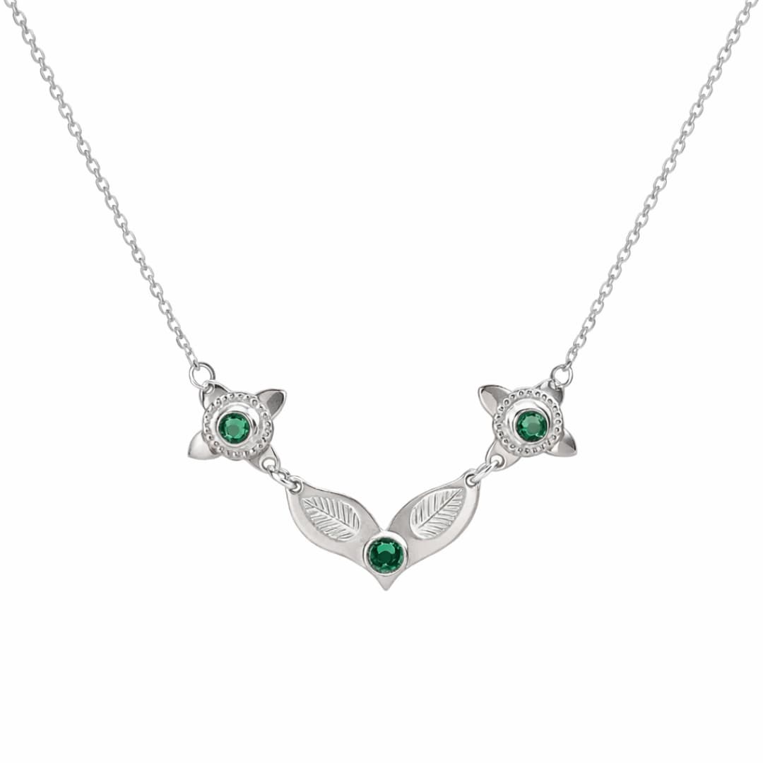 Hõbedast kaelakee Melhior - Roheline