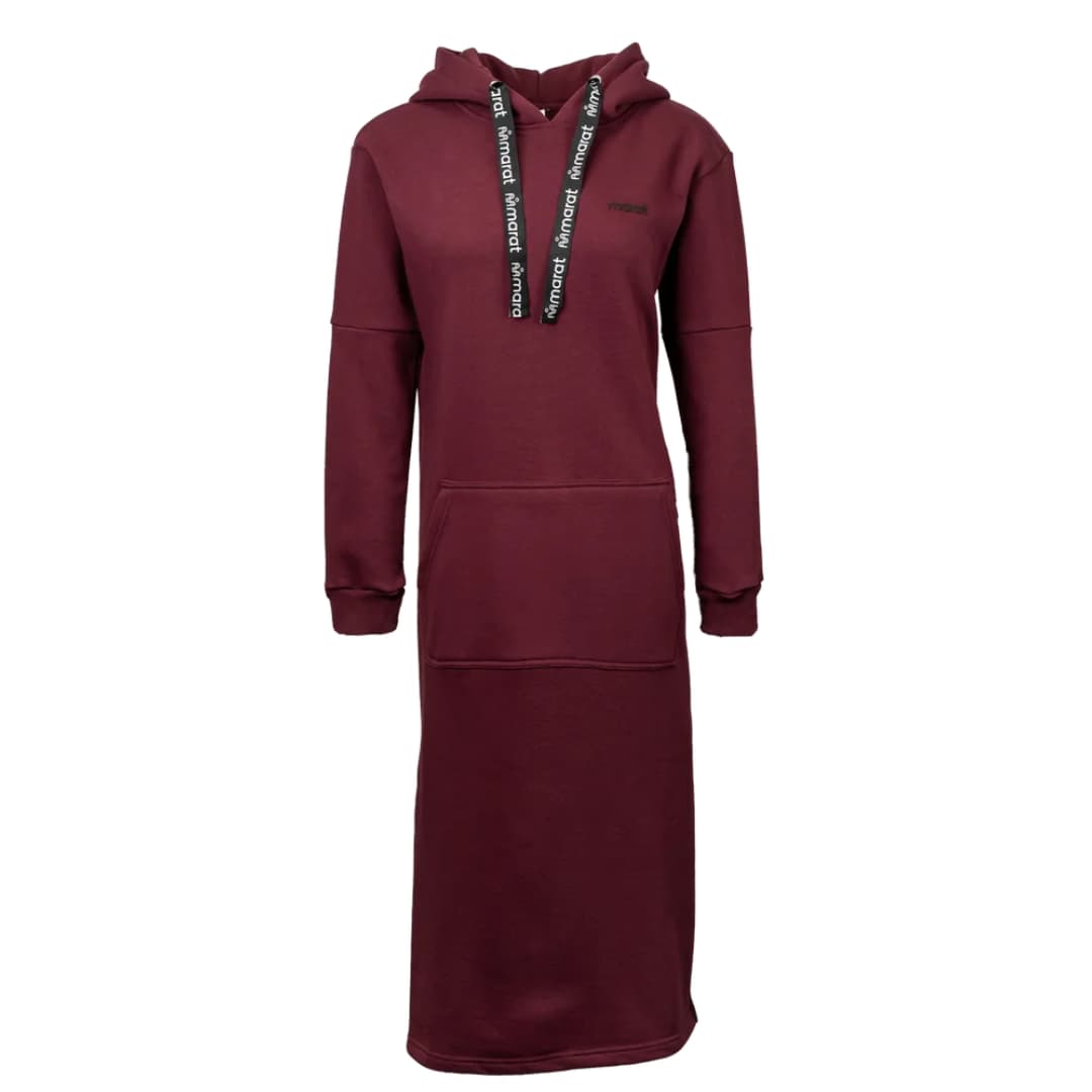 Marat naiste kapuutsiga pikk kleit - Veinipunane