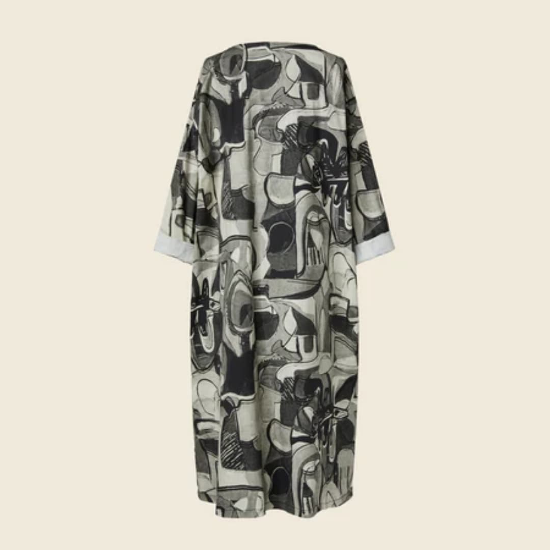 Cubism kleit - Must-valge