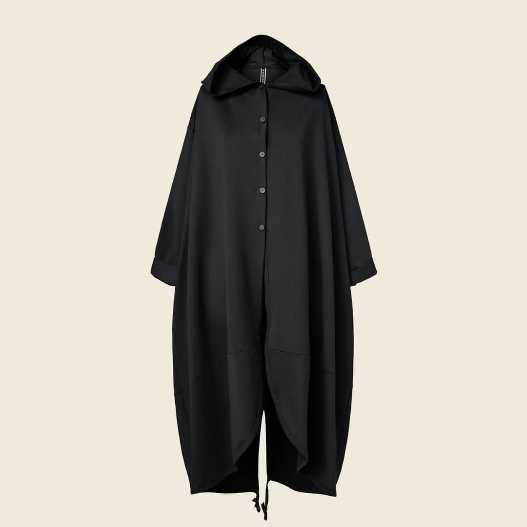 Kapuutsiga dressipluus/jakk - Must