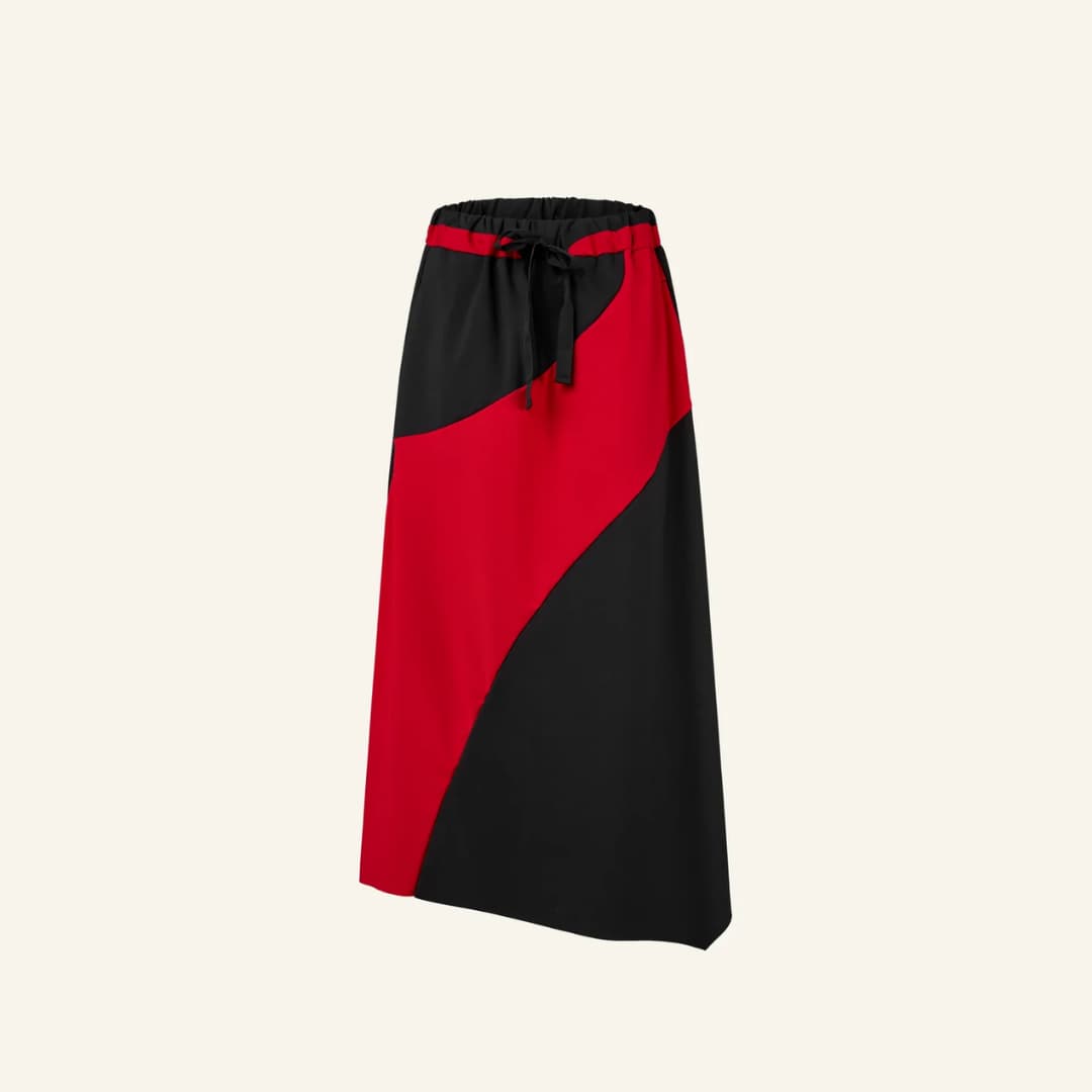 Kahevärviline seelik - Punane-must