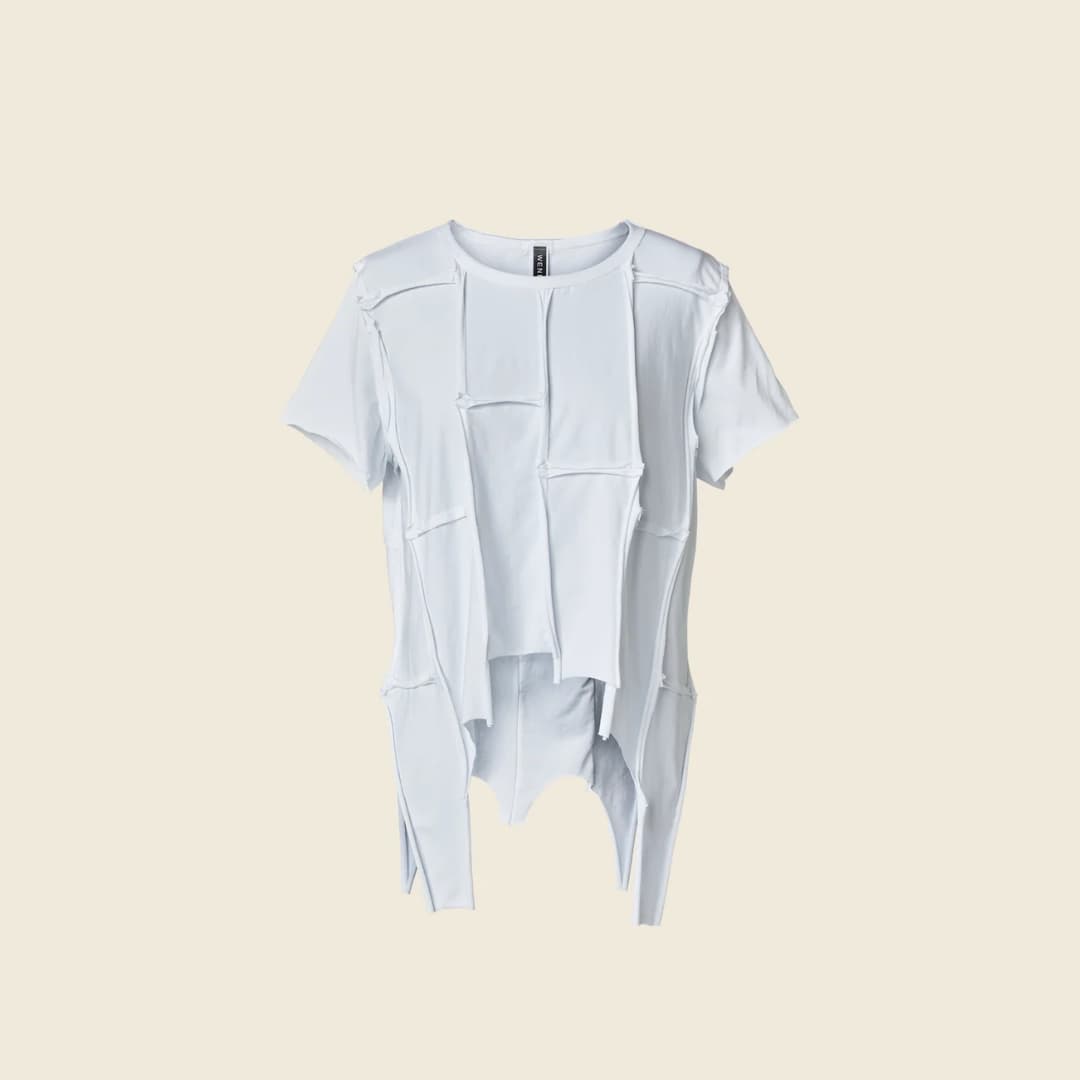 Seams Checked t-särk - Valge