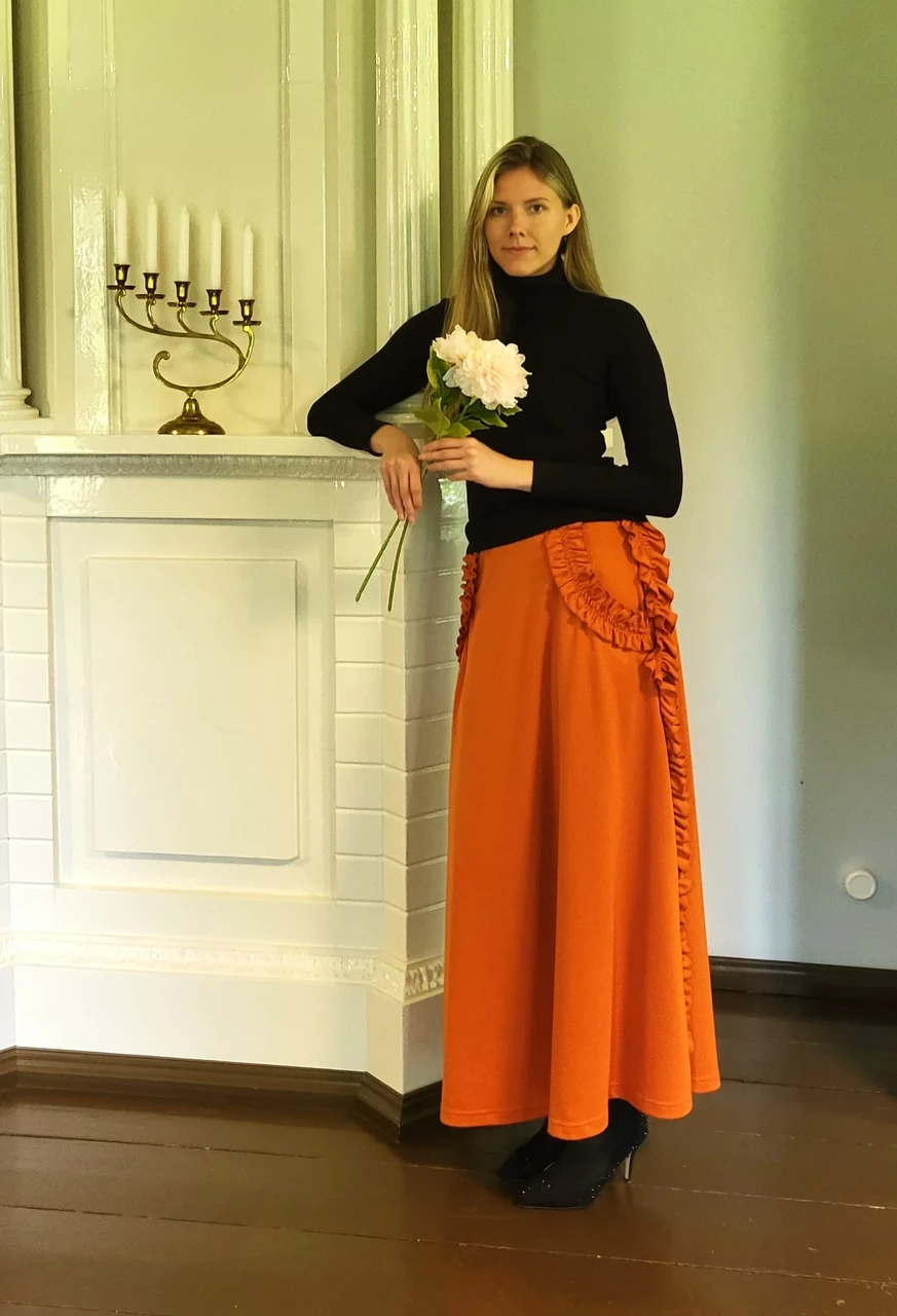 Oranž volangidega seelik - Pilt 5