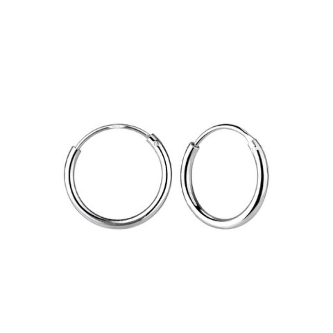 Pärl hõbedast kõrvarõngad Minimalistic - 14mm