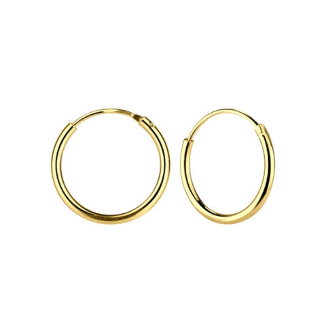 Pärl hõbedast kõrvarõngad Minimalistic - Kullatud 14mm