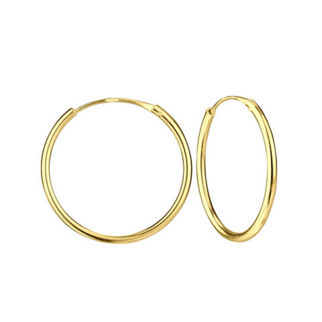Pärl hõbedast kõrvarõngad Minimalistic - Kullatud 20mm