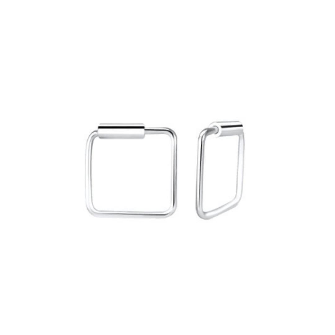 Pärl hõbedast kõrvarõngad Minimalistic - Ruut 8mm