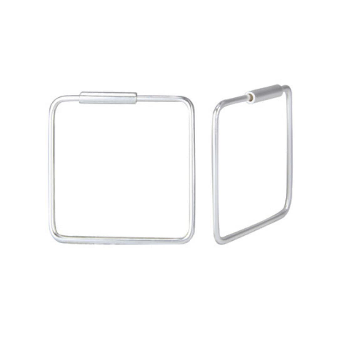 Pärl hõbedast kõrvarõngad Minimalistic - Ruut 16mm