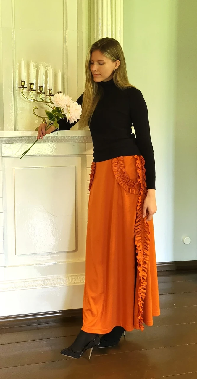 Oranž volangidega seelik - Pilt 4