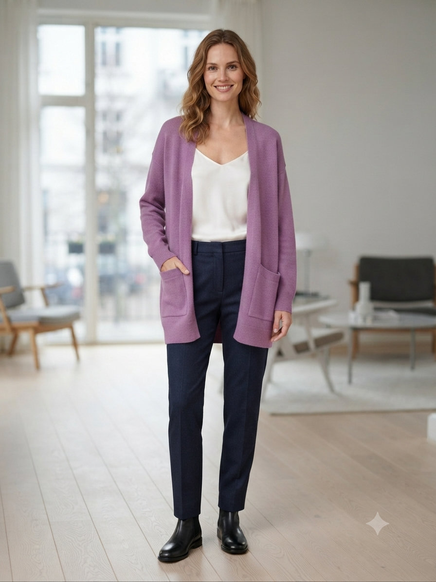 Valent lühem kimono - lilla - Pilt 2