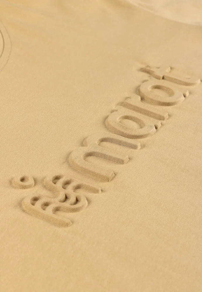 Pressitud logoga T-särk Beež - Pilt 3