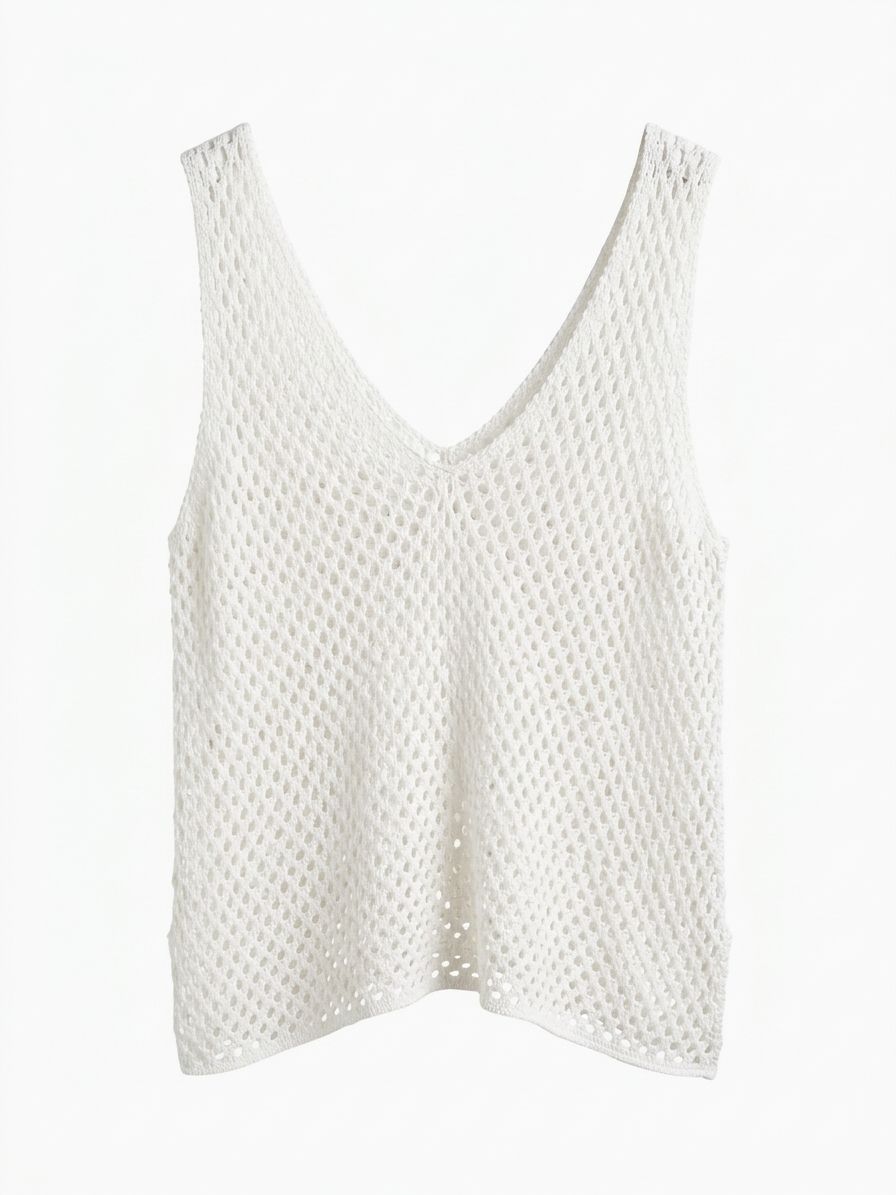 Lumoda kootud top -  valge LM-07